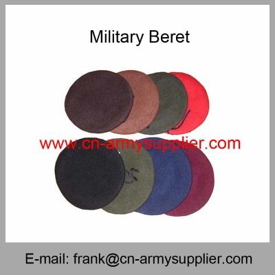 China Wholesale Cheap China Army Wool Nylon Military Beret With Cotton Lining for sale