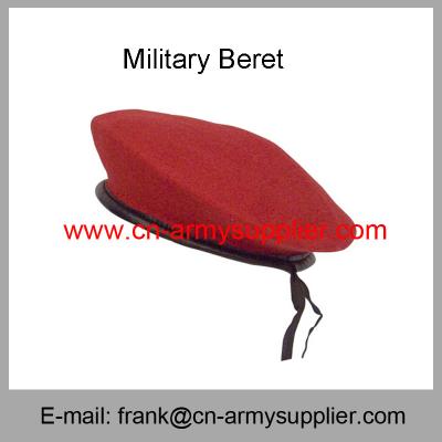 China Wholesale Cheap China Military Wool Polyester Nylon Police Beret With Army Logo for sale