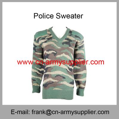 China Wholesale Cheap China Military Wool Acrylic Polyester Army Camo Police Jumper for sale