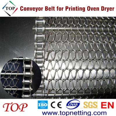 China Plain Weave Stainless Steel Chain Conveyor Belt / Conveyor Belt Mesh For Printing Oven Dryer for sale