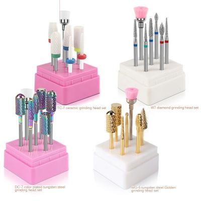 China High Quality Burr Tungsten Grinding Ceramic Nail Drill Bit Nail Salon Manicure Pedicure Carbide Nail Drill Machine for sale