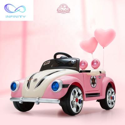 China Ride On Toy Wholesale Best Selling Newest New Arrival Pale Pink Kids Toy Cars Electric Car Four Wheel Ride On Toy Car For Children for sale