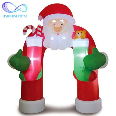 China Oxford Material 11 Feet Inflatable Archway Christmas Santa Inflatable Arch Decoration Christmas Inflaatble Home Outdoor Yard for sale