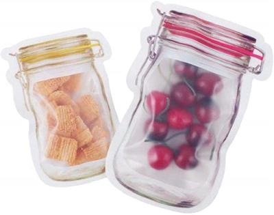 China Disposable Reusable Airtight Seal Food Storage Bags Mason Jar Zipper Bags for sale