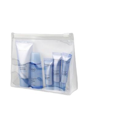 China Recyclable Transparent Plastic PVC EVA Clear Makeup Bag Cosmetics Packaging Zipper Bags for sale