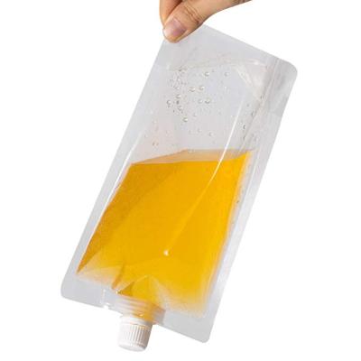 China Recyclable Clear Plastic Pour Spout Liquid Spout Pouch Beverage Spout Packaging Bags for sale