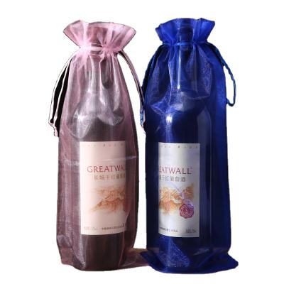 China Fancy Christmas Drawstring Gift Bags Wedding Gift Wrapping Organza Bags for sale