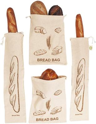 China Recyclable Reusable Canvas Bread Tote Bag Canvas Cotton Bakery Bread Bags for sale