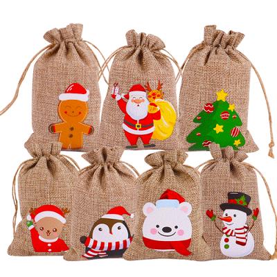 China Present Christmas Santa Bag Drawstring Storage Reusable Candy Gift Envelope for sale