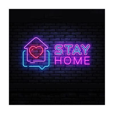 China Buildings Customized Senal De Neon Acrylic Waterproof Board Bedroom Decoration Led Lamp Neon Sign for sale