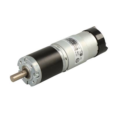 China Totally Enclosed Micro 12V DC Planetary Gear Box with RS 555 DC Brush Motor with Encoders for Curtain for sale