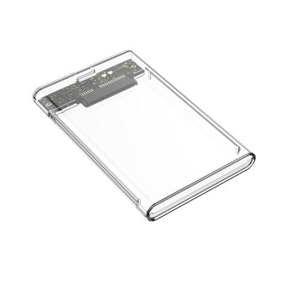 China Transparent SSD Case SATA III 2.5 Inch Plug and Play HDD USB 3.0 Hard Drive Disk Enclosure for Laptop PC for sale