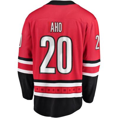 China Shirts & Completes Wholesale Cheap Custom Team Carolina City Stitched Men Red Singlet Ice Hockey Uniform #20 Sebastian Aho 37 Hurricanes for sale