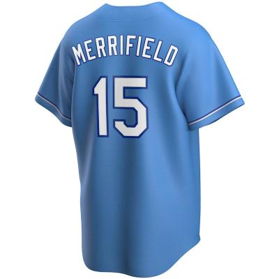 China Breathable Cheap Customize Mens Kansas City Baseball Jersey #15 Whit Merrifield #16 Andrew Benintendi Royal Cheap White Quilted Uniform for sale