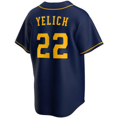 China Breathable Cheap Customize Mens Milwaukee City Baseball Jersey #22 Christian Yelich Cheap White Stitched Brewer Uniform High Quality for sale