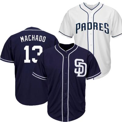 China San Diego Padres 13 Manny Machado Jerseys 50th Patch Embroidery Logos Antibacterial Cheap Baseball Tank Top for sale