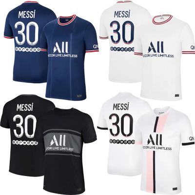 China 21/22 Psg Messi Football Jersey Sets Soft Custom Men's Training Sublimation Printed Shirts Messi Women Thailand Football Wear Uniform for sale