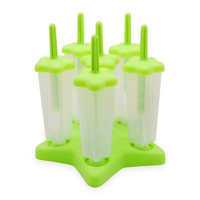 China 2020 New Design Star Shape Summer Viable Promotional Gift DIY Plastic Ice Cream Sticks Mold For Making Ice Cream Sticks 6pcs At A Time for sale