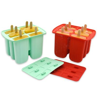 China Factory Price Viable Easy Release Silicone Popsicle Mold Promotional Dishwasher Safe Frozen Ice Lolly Cream Mold With Wooden Sticks for sale