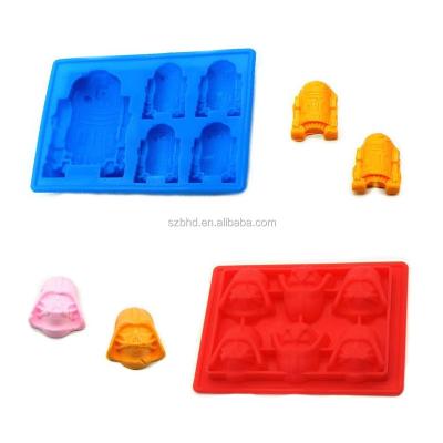 China 100% Sustainable Food Grade Darth Vader Silicone Ice Cubes Tray Chocolate Jelly Candy Mold for sale