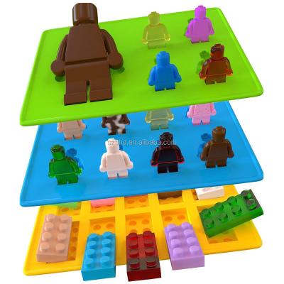 China Mini Figures&Bricks Viable Free Mold Super Heroes Non-Stick Chocolate Silicone BPA Silicone Ice Cube Tray for sale