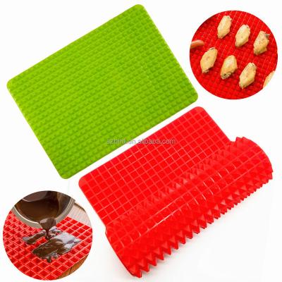 China Non Viable Stick Expanded Pyramid Shaped Silicone Baking Roasting Sheet Food Grade Heat Resistant Silicone Baking Baking Mat for sale