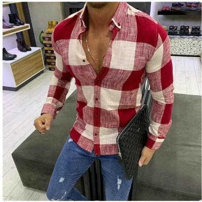 China Men's Long Sleeve Plaid Anti-Shrink Shirt Casual Cardigan Men's Shirt for sale