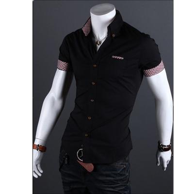 China European and American men's multi-button casual cardigan anti-shrink short sleeve shirt for sale