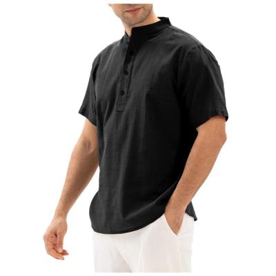 China 2022 summer new men's shirt high quality solid color men's short sleeved shirt anti-shrink for sale