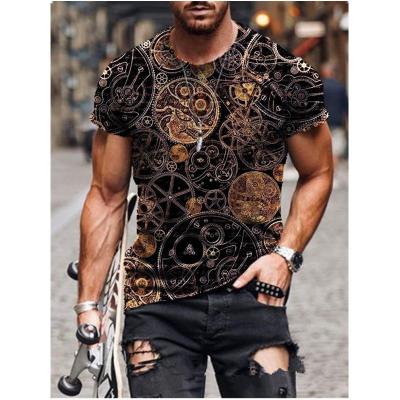 China 2022 summer new QUICK DRY men's fashion printing personalized T-shirt men's simple short-sleeved tops T-shirt for sale