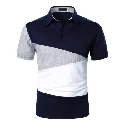 China Custom Men's Golf Polo Shirt Mens Polo Shirts Design Your Own Formal Striped Short Sleeve Anti-Wrinkle Polo Shirt for sale