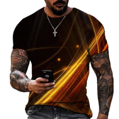 China Anti-wrinkle cool men's T-shirt export Amazon summer popular boys' shorts sleeved top fashion casual personality for sale