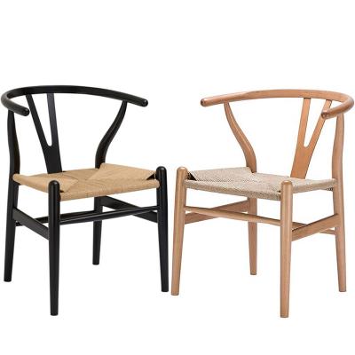 China Best Price Beech Wood Wishbone Chair Modern Wood Restaurant Living Room Cafe Lounge Dining Chair Wishbone Y Chair By Solid Beech Wood for sale