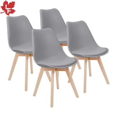 China Wholesale Silla Plastic Design Dining Chairs cushion upholstered indoor plastic wooden chair living room furniture chair small seat+beech for sale