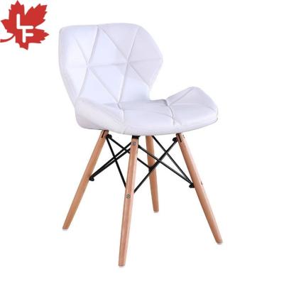 China Padded PU Seat +Beech Wood Legs Fashion PU Cover Modern Radar Dining Chair Contemporary Leather Dining Chairs And Wood Leg For Living Room for sale