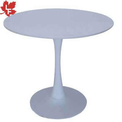 China MDF Table Top And Metal Legs Restaurant Furniture Cheap Modern Dining Dining Tables Design MDF White Wood 4 Seater Round Dinner Tables With Chairs for sale