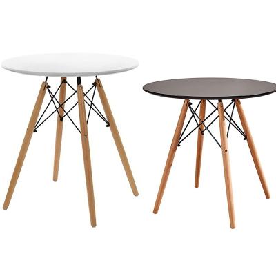 China Cheap Modern Living Room Table Leg Wood Beech Wood Leg Mdf Factory Dining Table Black White Mdf Dining Tables Mdf Top+Beech Dining Table wholesale wooden kitchen for sale