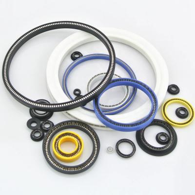 China Mechanical Hydraulic DLSEALS OEM Hydraulic Cylinder Seal PTFE Carbon Filled PTFE Rod Piston Oil Spring Energized Seal for sale