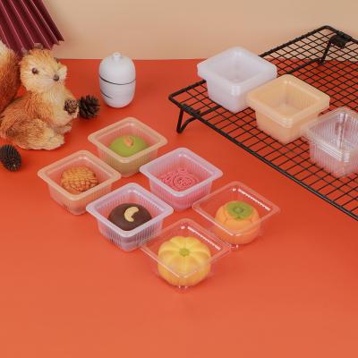 China De beschikbare Plastic Blaar Tray Food Grade Pastry Container van Mooncake PET/PP Te koop