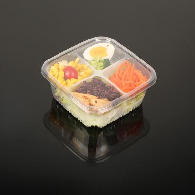 China Customize PET Clear Disposable Plastic square Cake Container Disposable Fruit Tray for sale