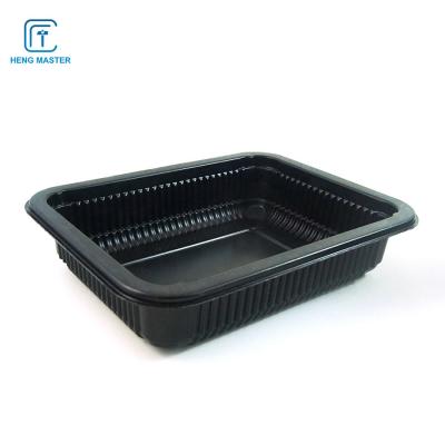 China Bandeja disponible de la comida congelada del negro el 18*16*4cm del rectángulo en venta