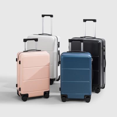 China Fashionable Hanke Carry On Travel Trolley Cabin Luggage Case Spinner Custom Hard Business Suitcase for sale