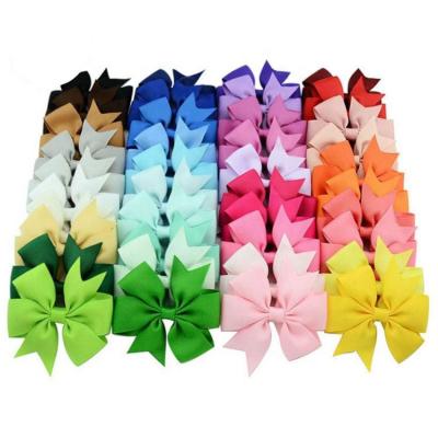 China Hot Selling 40Colors Fashion Sliver Hair Bows Alligator Hair Clips Hair Accessories For Babies Kids Hairbow for sale