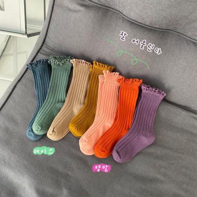 China 2021 Breathable Toddler Girls Socks Lace Up Cotton Children Baby Infant Kids for sale