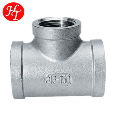 China High Quality Oil/Water/Gas Stainless Steel Pipe Fitting SS304/316 Female Equal Tee Pipe Fittings for sale