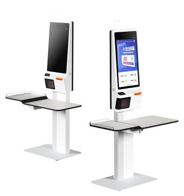 China SDK 24 Inch Self Service Order Payment Touch Screen Kiosk Self Pay Machine Barcode Scanner Kiosks For Chain Store/Restaurant for sale