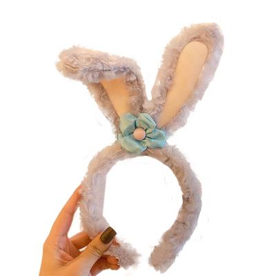 China The European and American shinny style cartoon rabbit ear wash face hair band headband cute little rabbit hair band Di anti-slip pressure hairpin headdress for sale