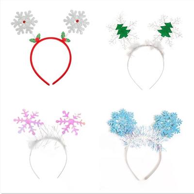 China Best Selling Cheap European and American Style Festival Christmas Snowflake Shape Princess Hair Accessories Children Headbands for sale