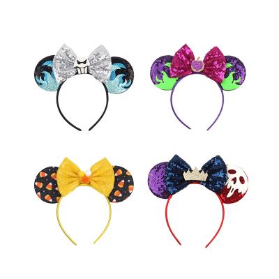 China European and American Style Halloween Performance Bow Ties Design Hair Accessories Easter Party Headbands Mickey Ear Head Bands Bat Pumpkin Headbands Children for sale