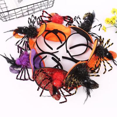 China European and American style wholesale Halloween hat headbands spider ball headbands for children black spider hair accessories for sale